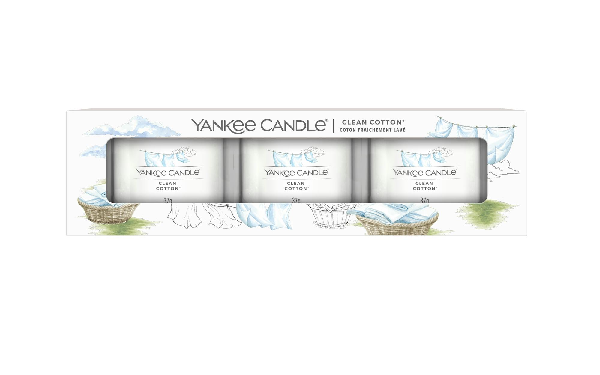 Clean Cotton® Yankee Candle, White, 17.5cm X 4.5cm , Fresh & Clean