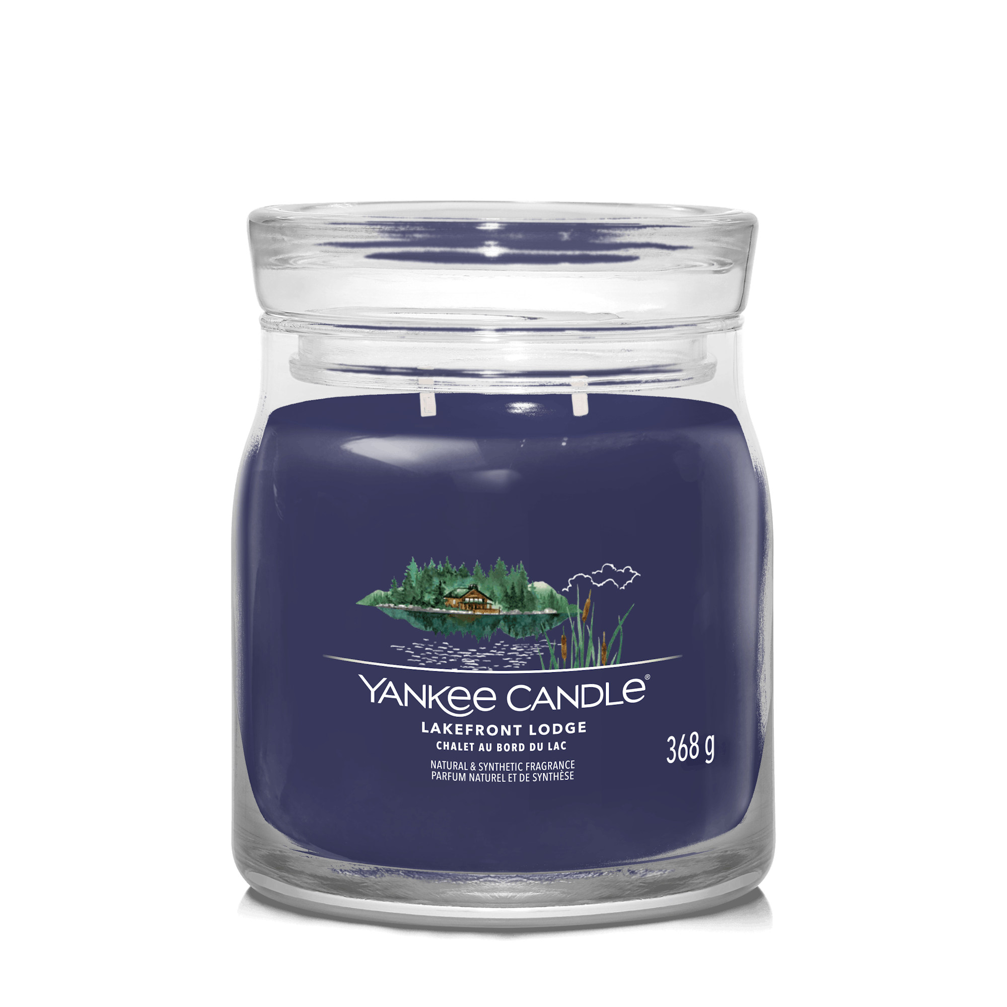 Lakefront Lodge Signature Medium Jar Candle Yankee Candle, Blue, 9.3cm X 11.4cm , Woody