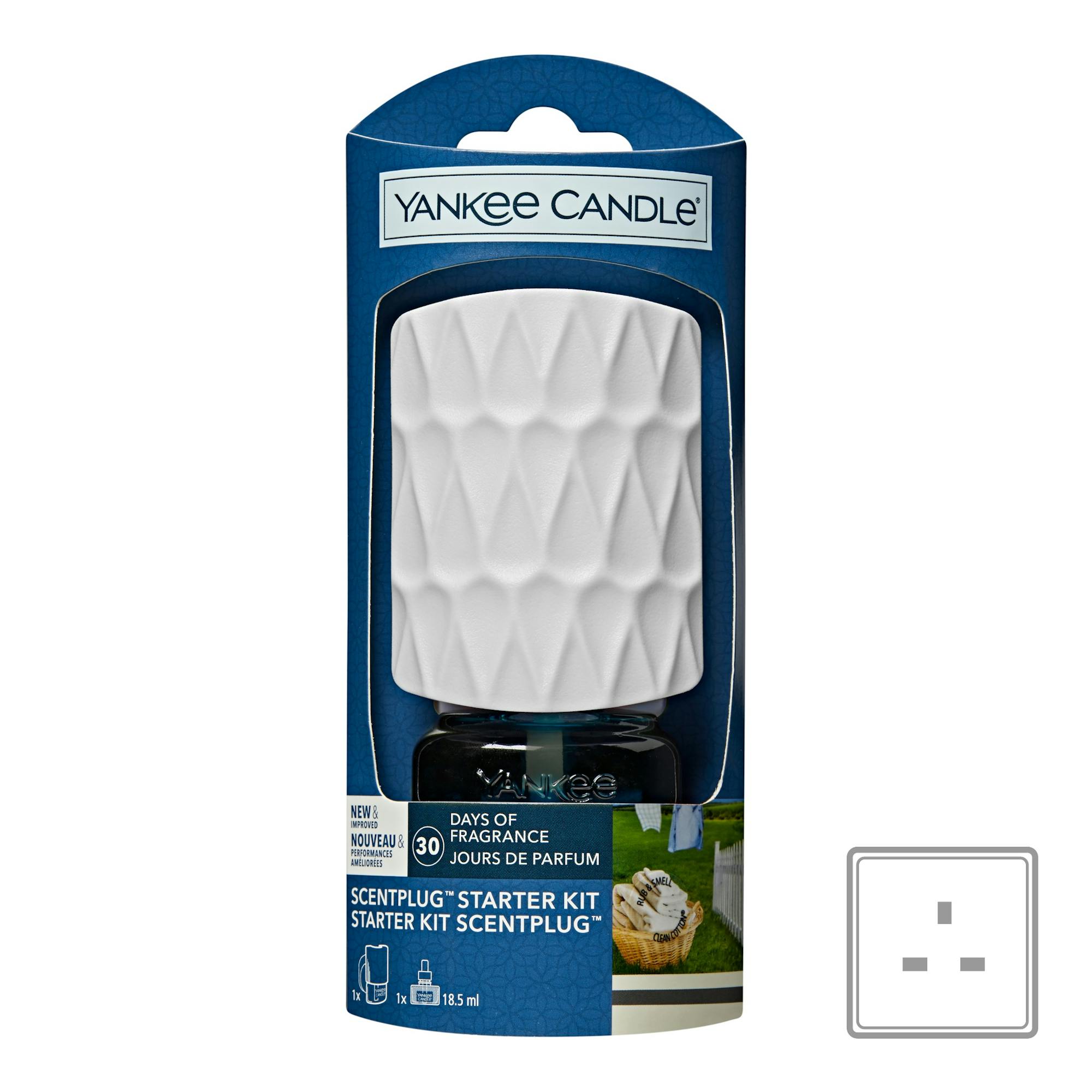 Clean Cotton® ScentPlug Starter Kit (UK Plug) Yankee Candle, White , Fresh & Clean