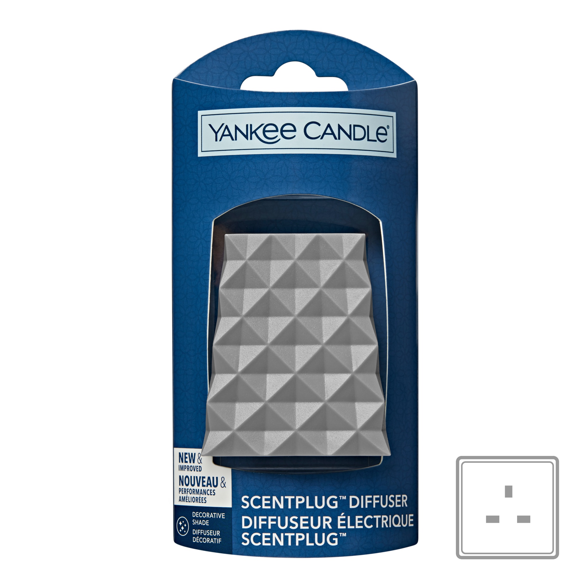 Faceted Pattern ScentPlug Plug-In Base (UK Plug) Yankee Candle, Grey