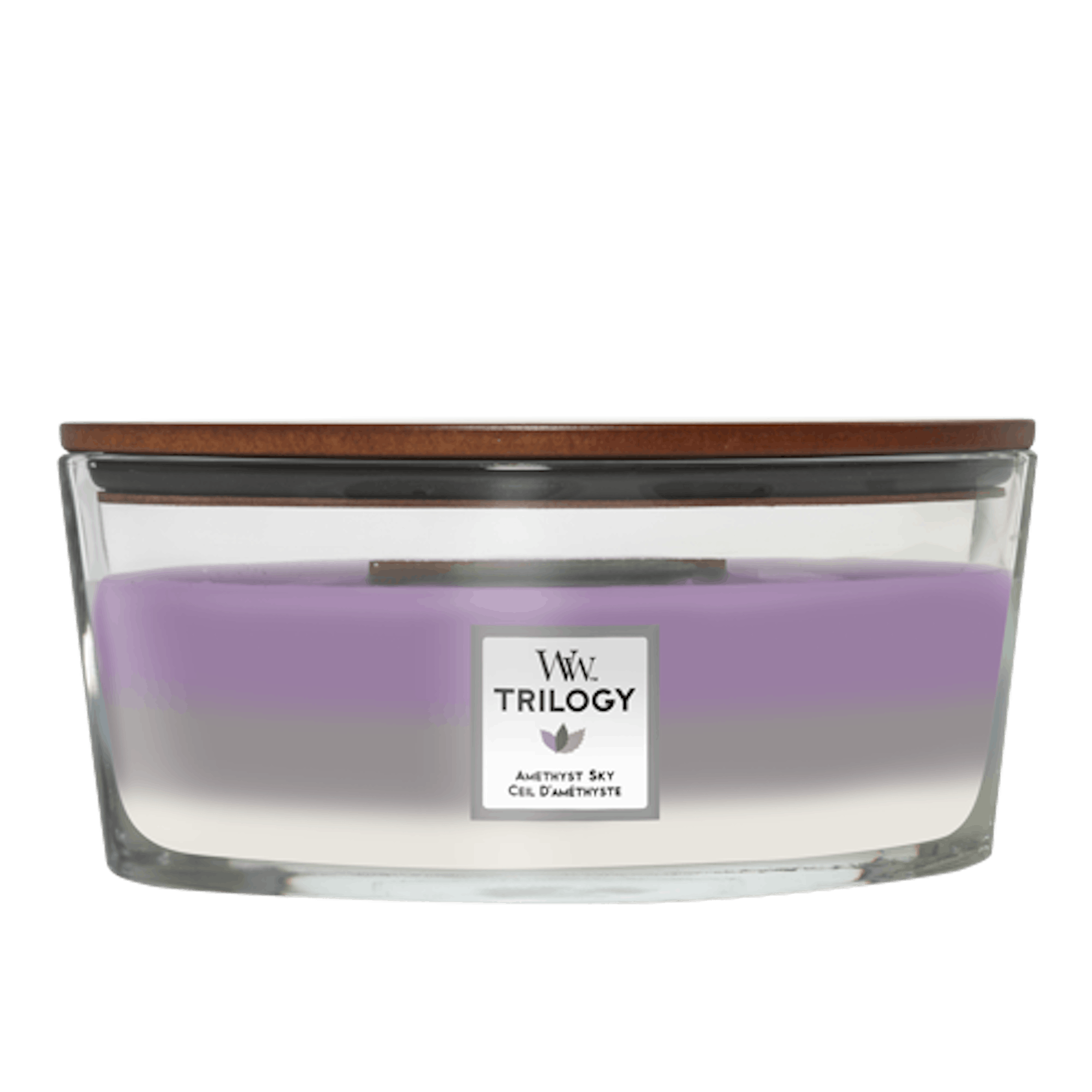 Amethyst Sky Ellipse Trilogy Candle WoodWick, 9.2cm X 19.1cm X 12.1cm , Ambery, Gourmand