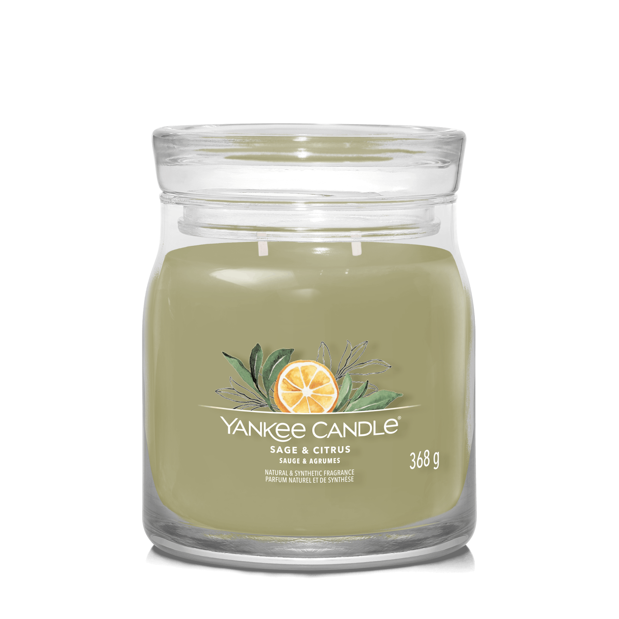 Sage & Citrus Signature Medium Jar Candle Yankee Candle, Green, 9.3cm X 11.4cm