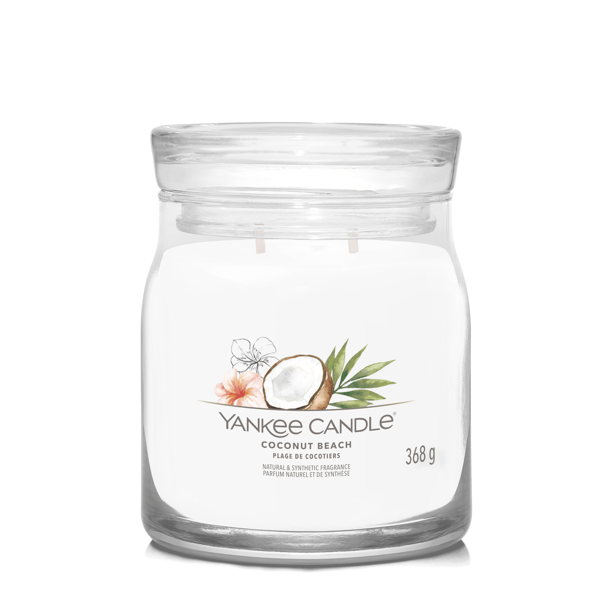 Coconut Beach Signature Medium Jar Candle Yankee Candle, White, 9.3cm X 11.4cm , Fruity