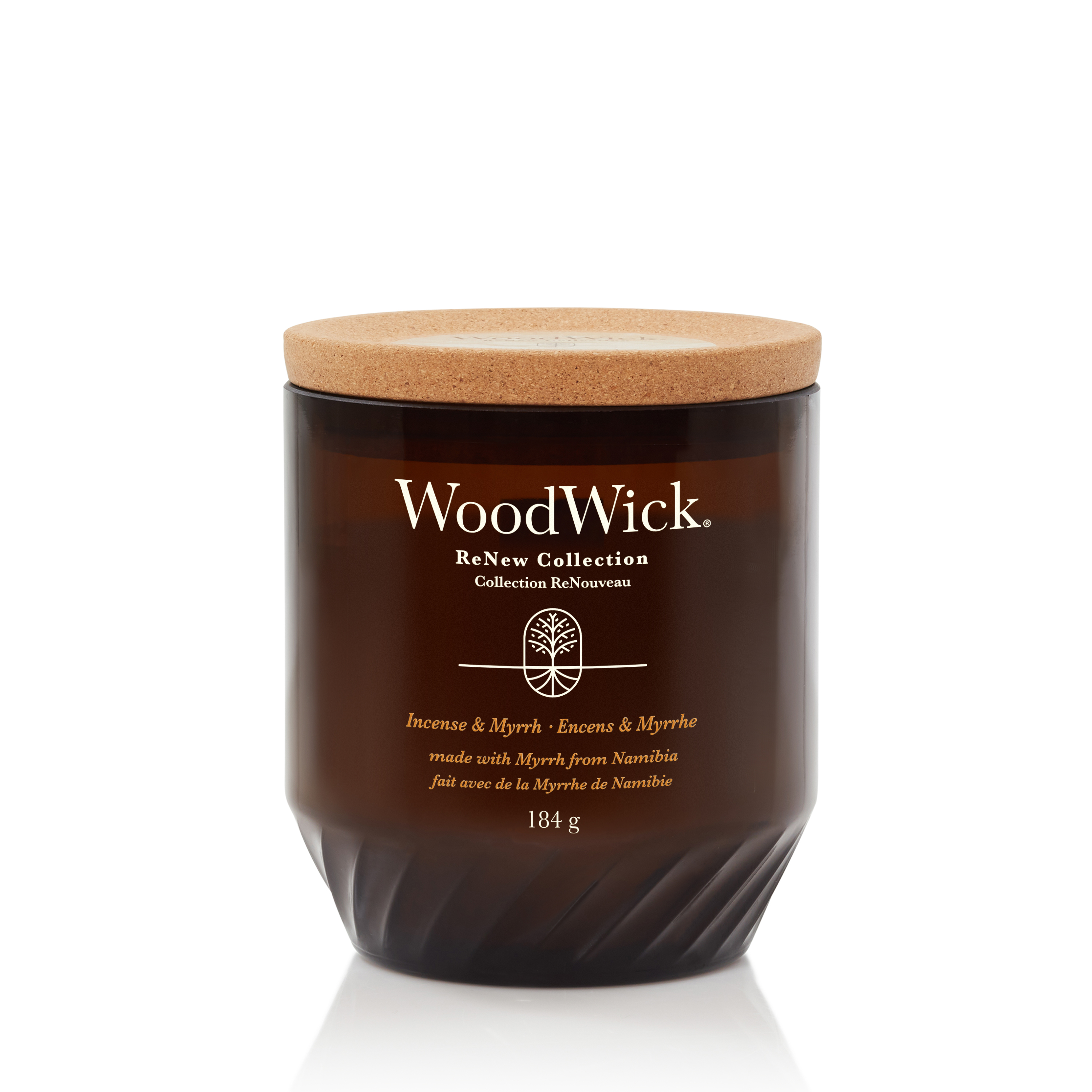 Incense & Myrrh Renew Medium Candle With Pluswick® WoodWick, Natural, 8cm X 8cm X 9.6cm , Fresh