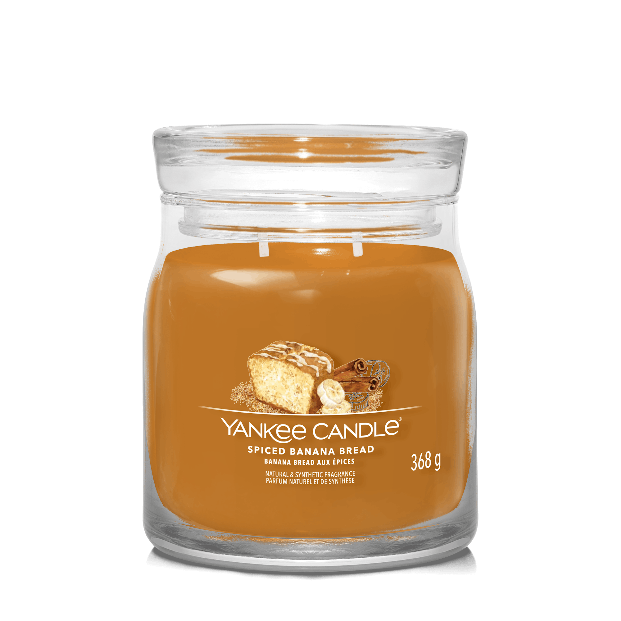 Spiced Banana Bread Signature Medium Jar Candle Yankee Candle, Orange, 9.3cm X 11.4cm , Sweet & Spicy