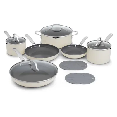 Calphalon Ceramic Nonstick 12 Piece Cookware Set, Easy Cleanup Pots and Pans for Everyday Cooking, PFAS-Free Kitchen Set, Dishwasher Safe, Oven Safe, Flour