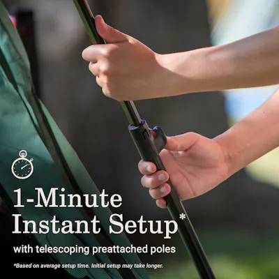 1 minute instant setup of Coleman screen house shelter