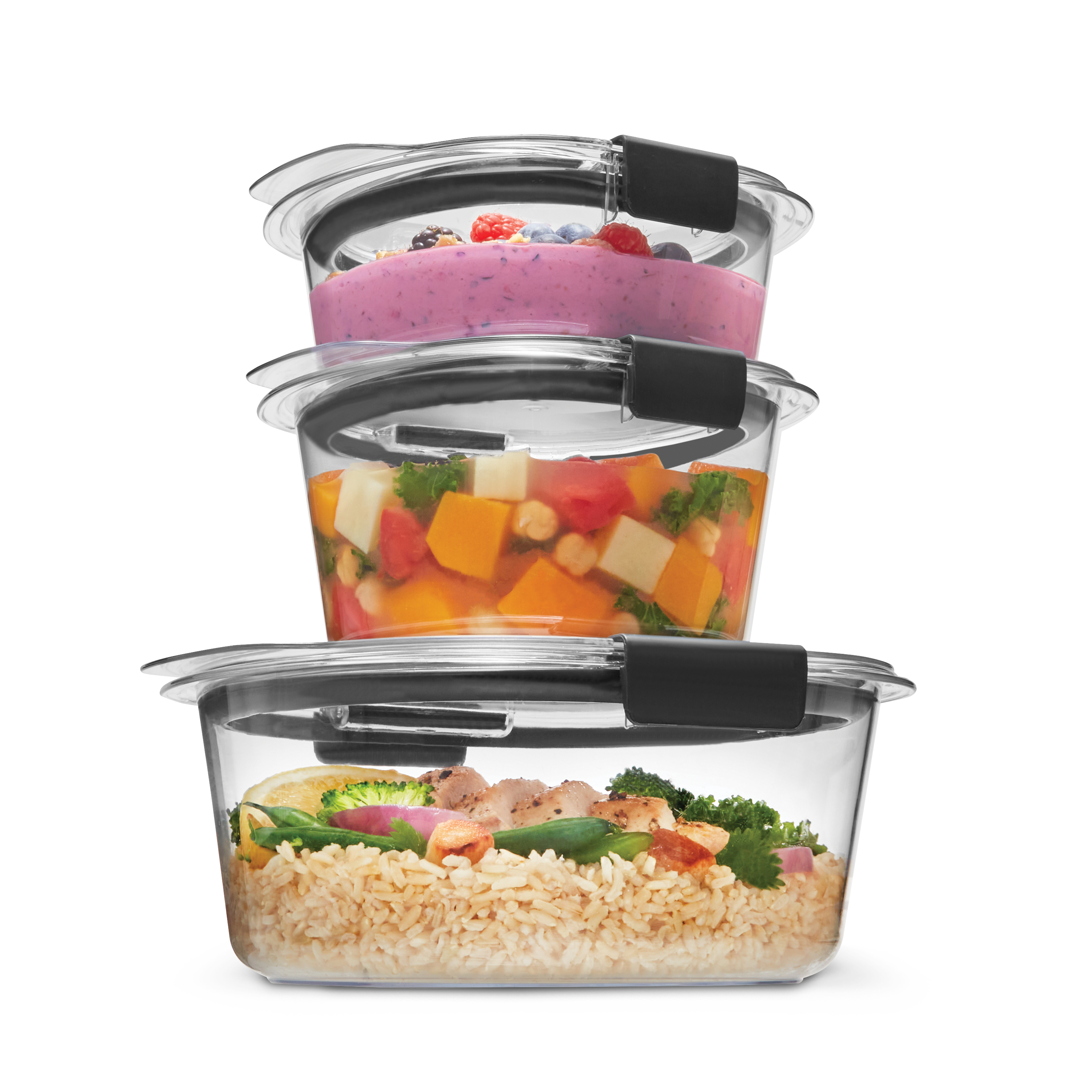 Rubbermaid Brilliance Round Leak Proof Food Storage Containers 6 Piece Set Rubbermaid