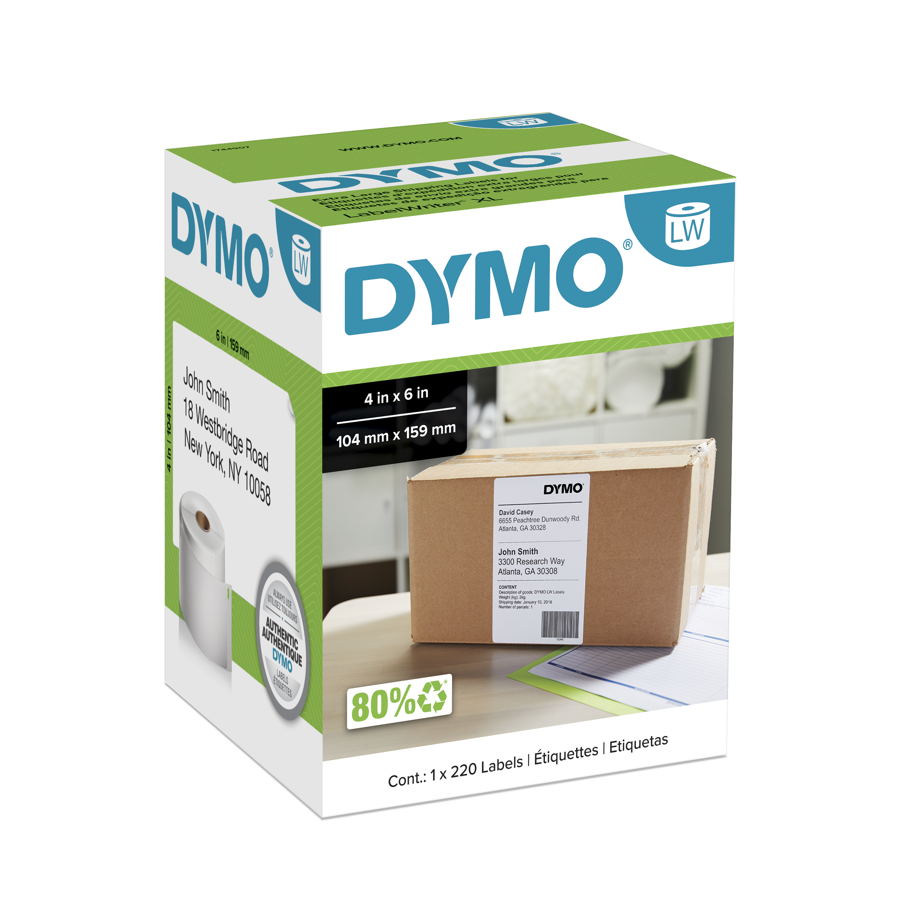 LabelsFast 99019 PayPal Postage Labels – 1-Part Dymo Compatible – 2-5/16x7.5 – 24 Rolls