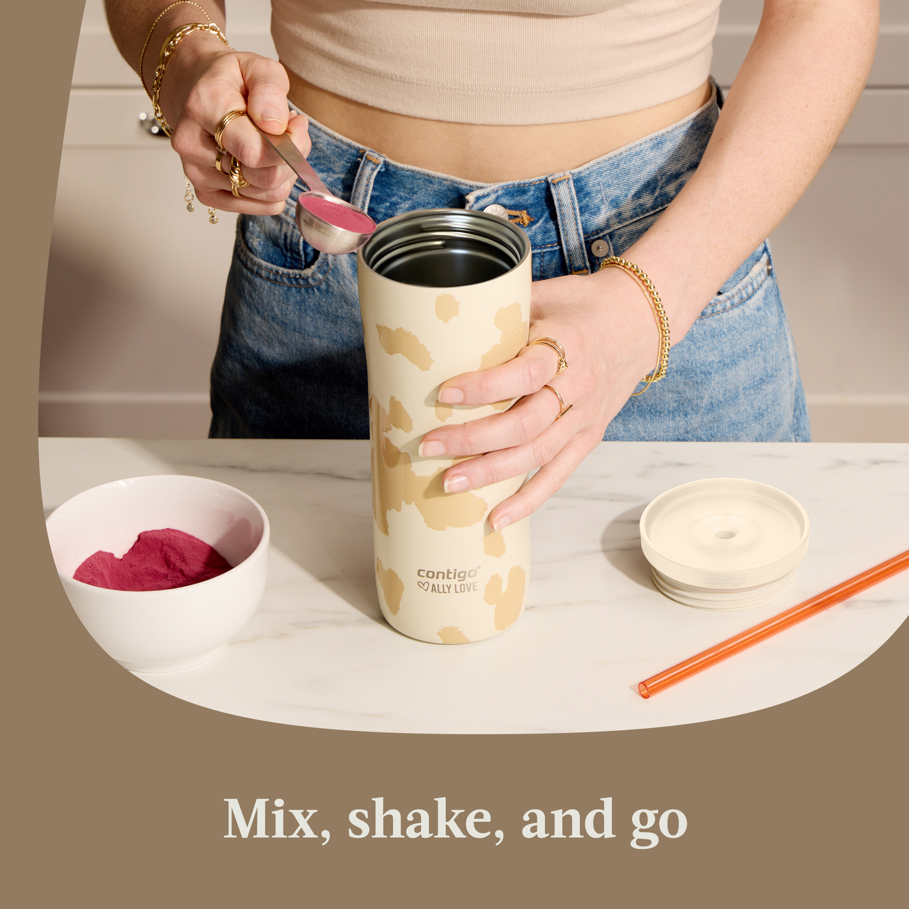 Contigo x Ally Love Streeterville 2.0 Stainless Steel Tumbler with Straw, 24oz