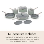 Calphalon® Ceramic Nonstick 12-Piece Cookware Set, Silver Ash