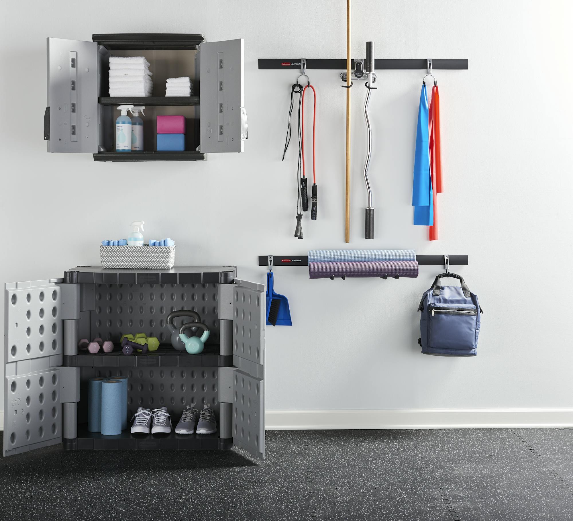 Rubbermaid garage storage cabinets discount