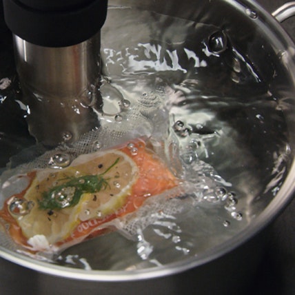 salmon in vacuum sealed storage bag