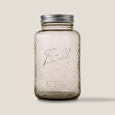 Ball® Color Series 32-Oz Mason Jars, Large Glass Jars with Lids, Regular Mouth Glass Jars Perfect for Canning, Gifting & Decor, 4 Pack, Sand
