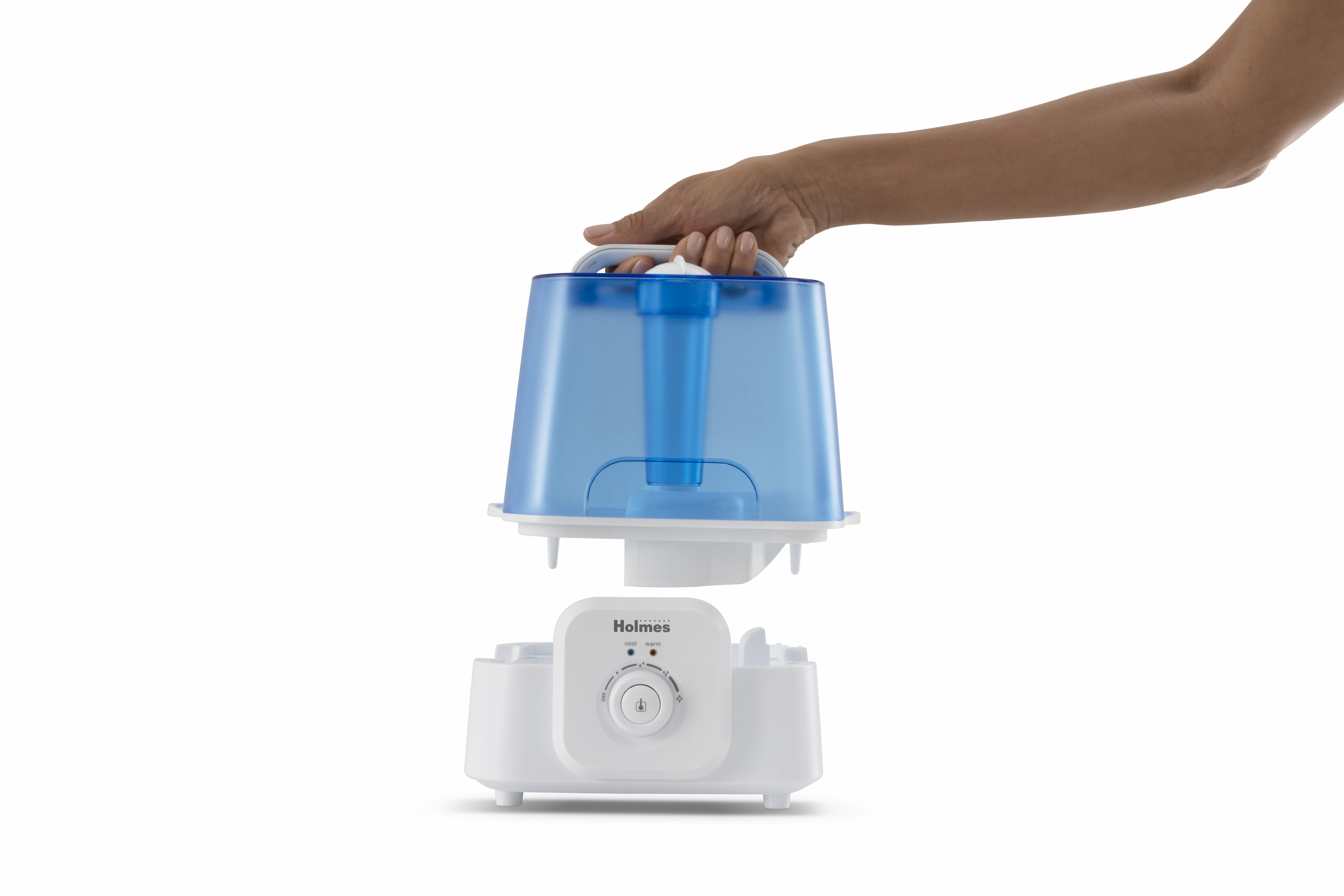 Holmes Ultrasonic Cool and Warm Mist Humidifier 1 Gallon Ultrasonic Humidifier with Adjustable Mist Aromatherapy Tray Easy Grip Handle and Antimicrobial Protection Holmes Products