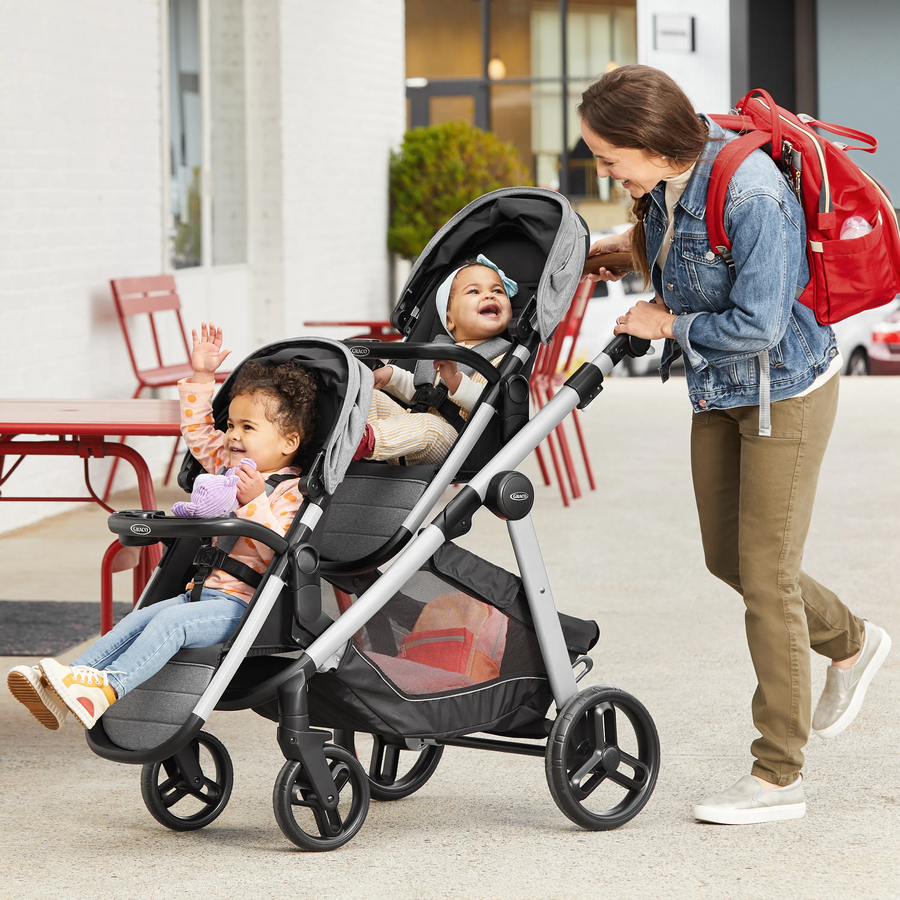 Graco Modes Nest2Grow Stroller Second Seat, Maison Black