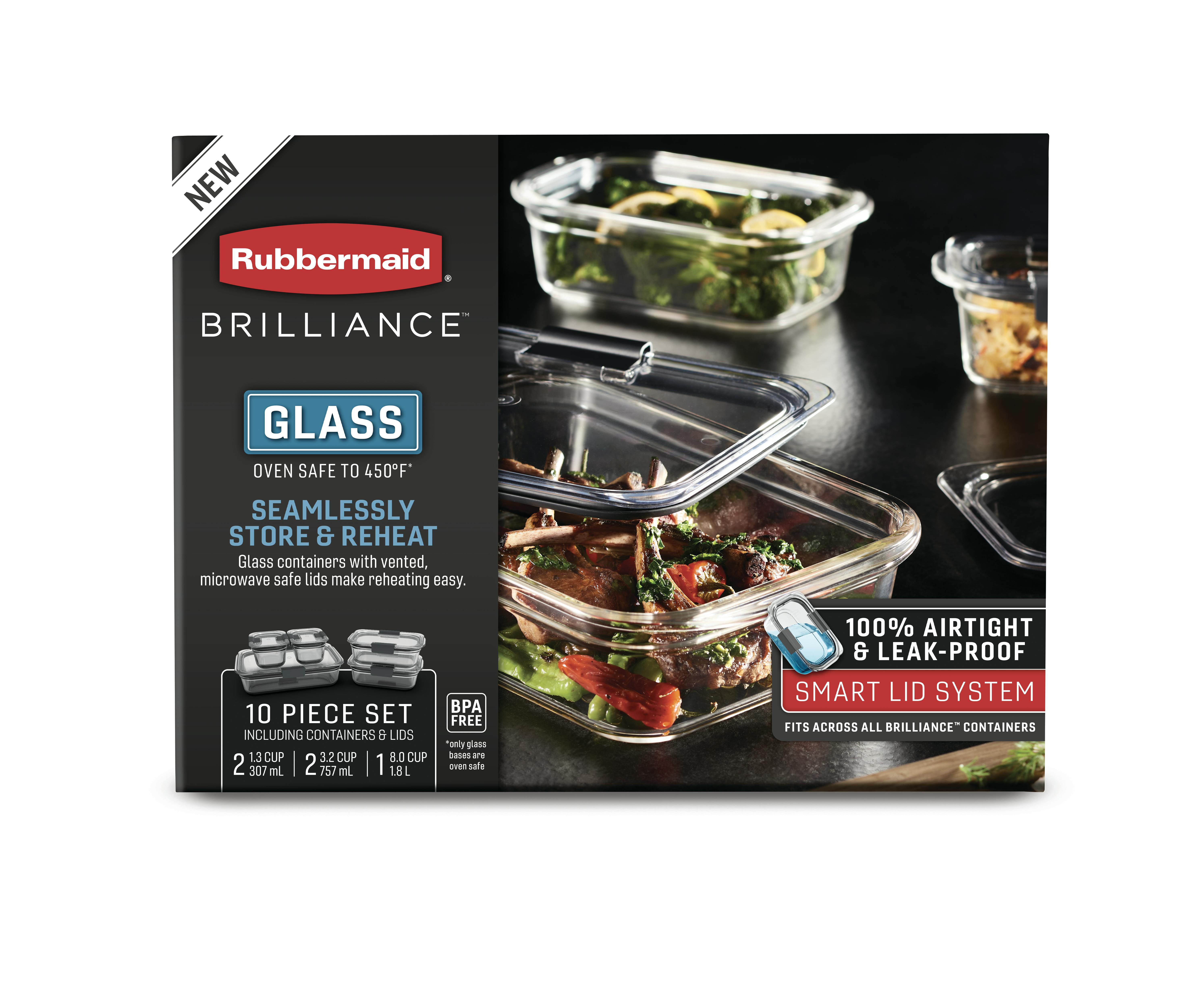 Brilliance™ Glass Food Storage Container Set Rubbermaid