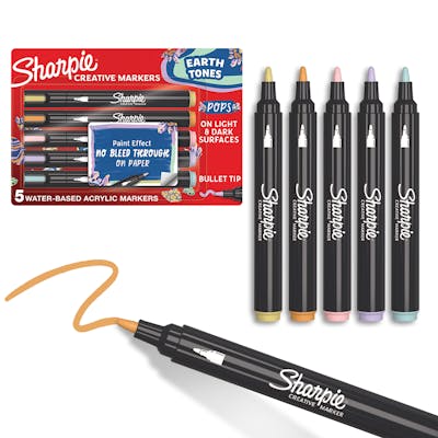 Sharpie Creative Markers, Acrylic, Earth Tones, Bullet Tip