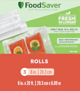 FoodSaver® 8" x 20' Vacuum-Seal Roll, 3 Pack
