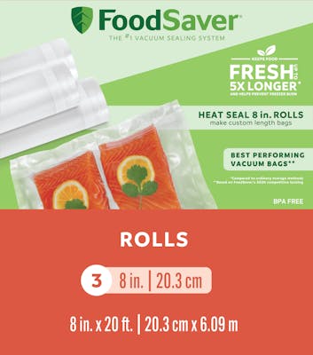 FoodSaver® 8" x 20' Vacuum-Seal Roll, 3 Pack