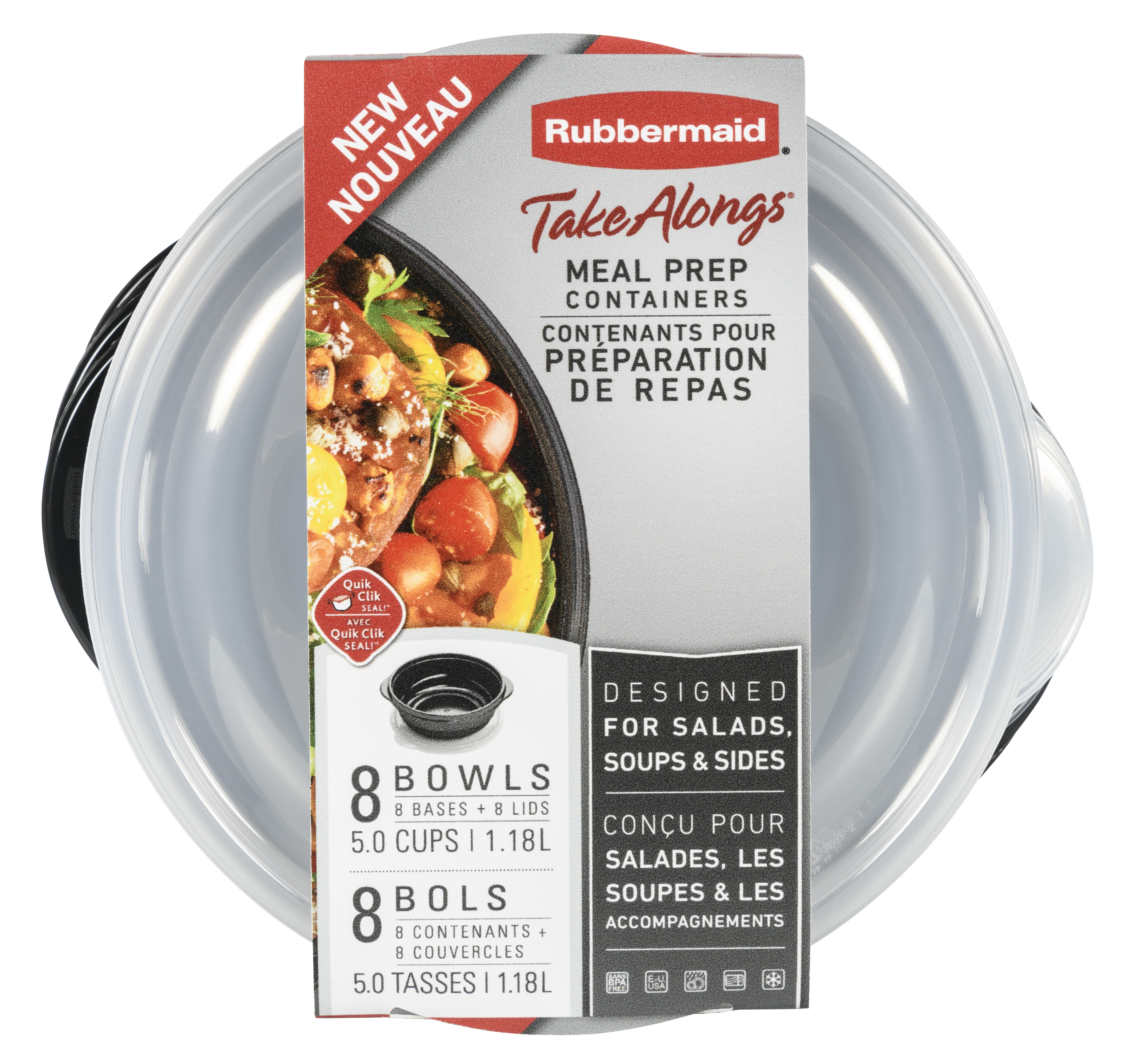 TakeAlongs Food Storage 5 Cup Containers, Meal Prep - Thumbnail 2