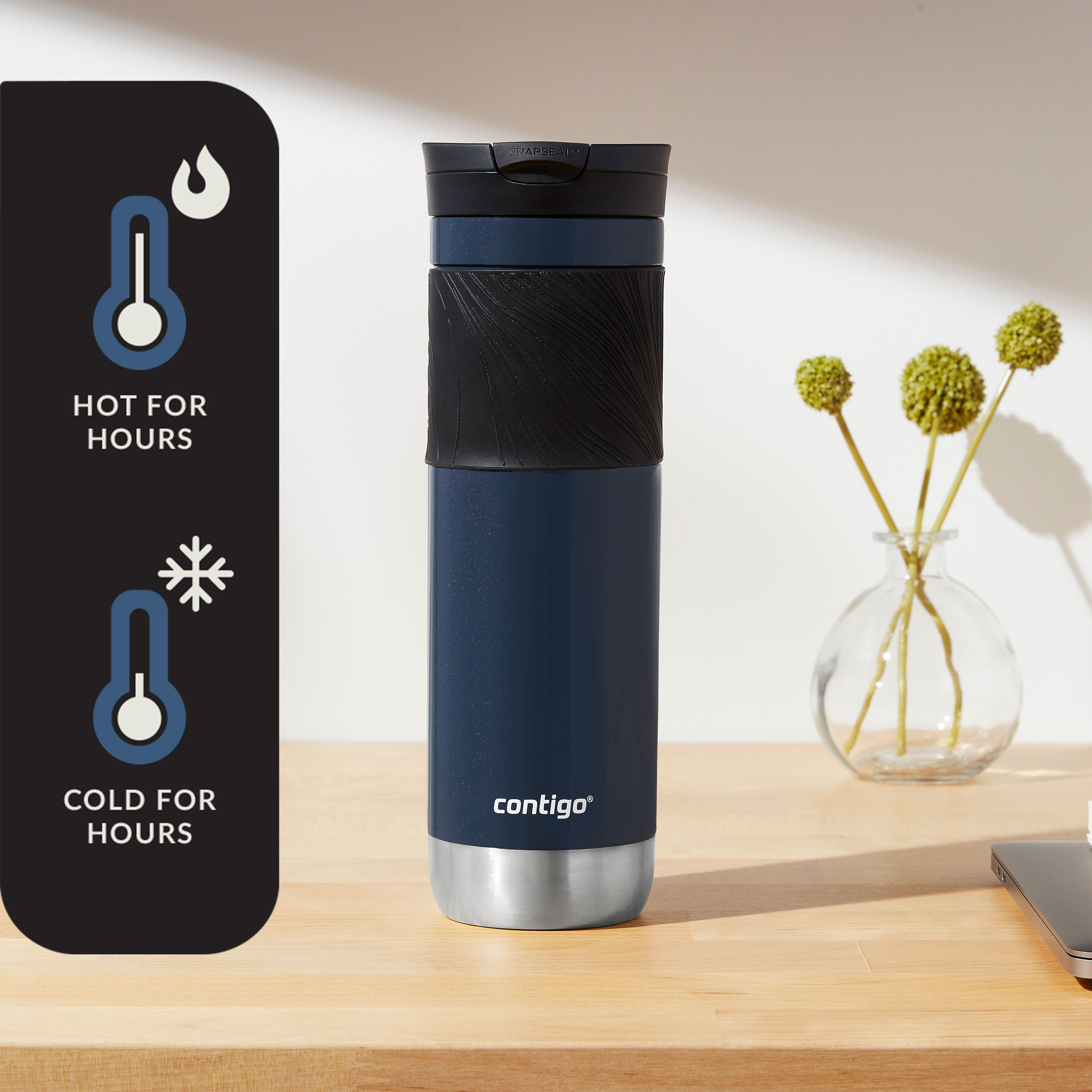 Contigo Byron 2.0 Stainless Steel Travel Mug with SNAPSEAL Lid and Grip, 24oz - Thumbnail 4