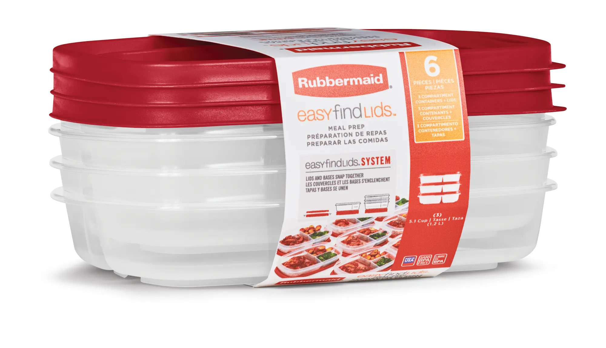 Rubbermaid 1.5 Gallon Rectangle Food Storage Container With Easy