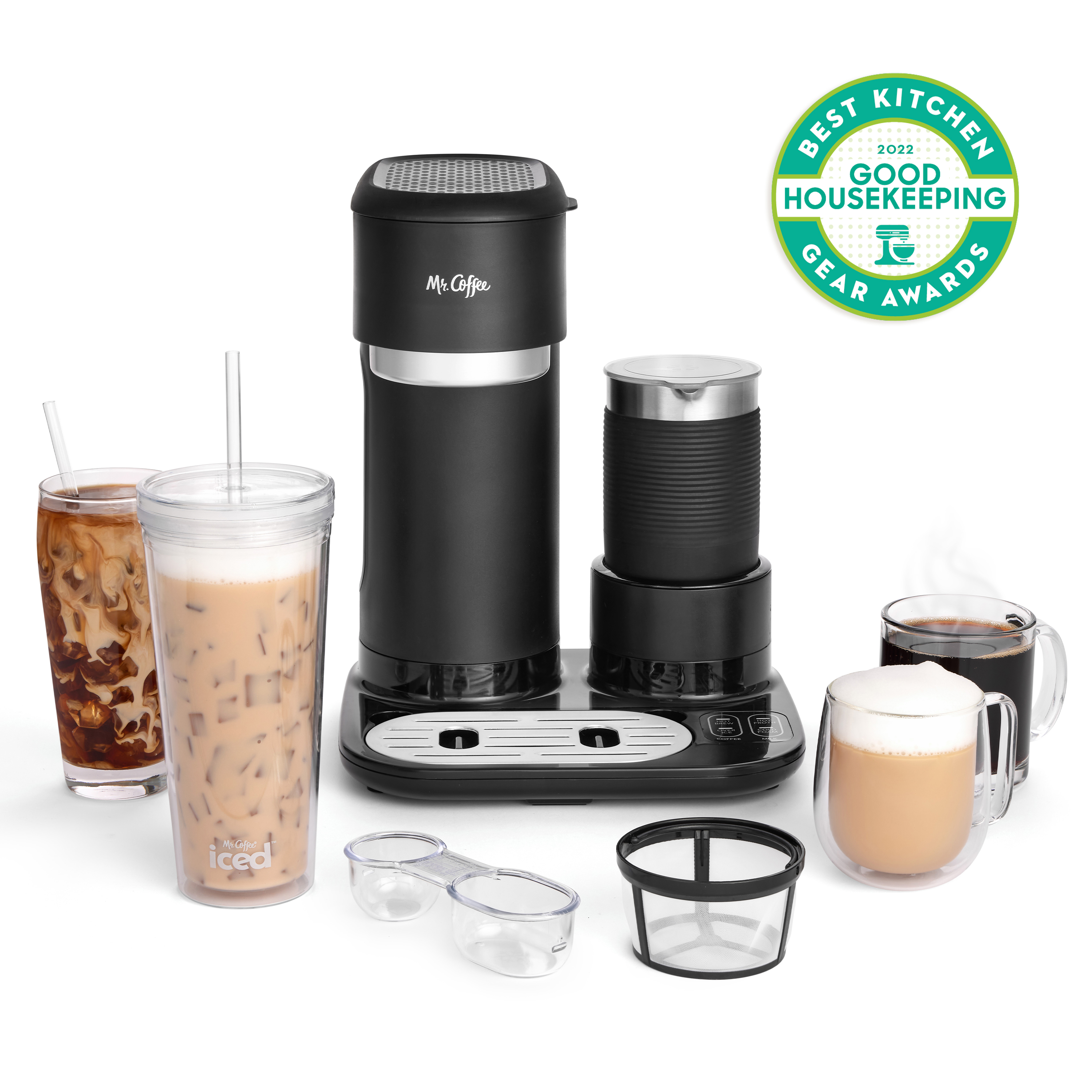 Mr. Coffee 4 in 1 Single Serve Latte Iced and Hot Coffee Maker Calphalon