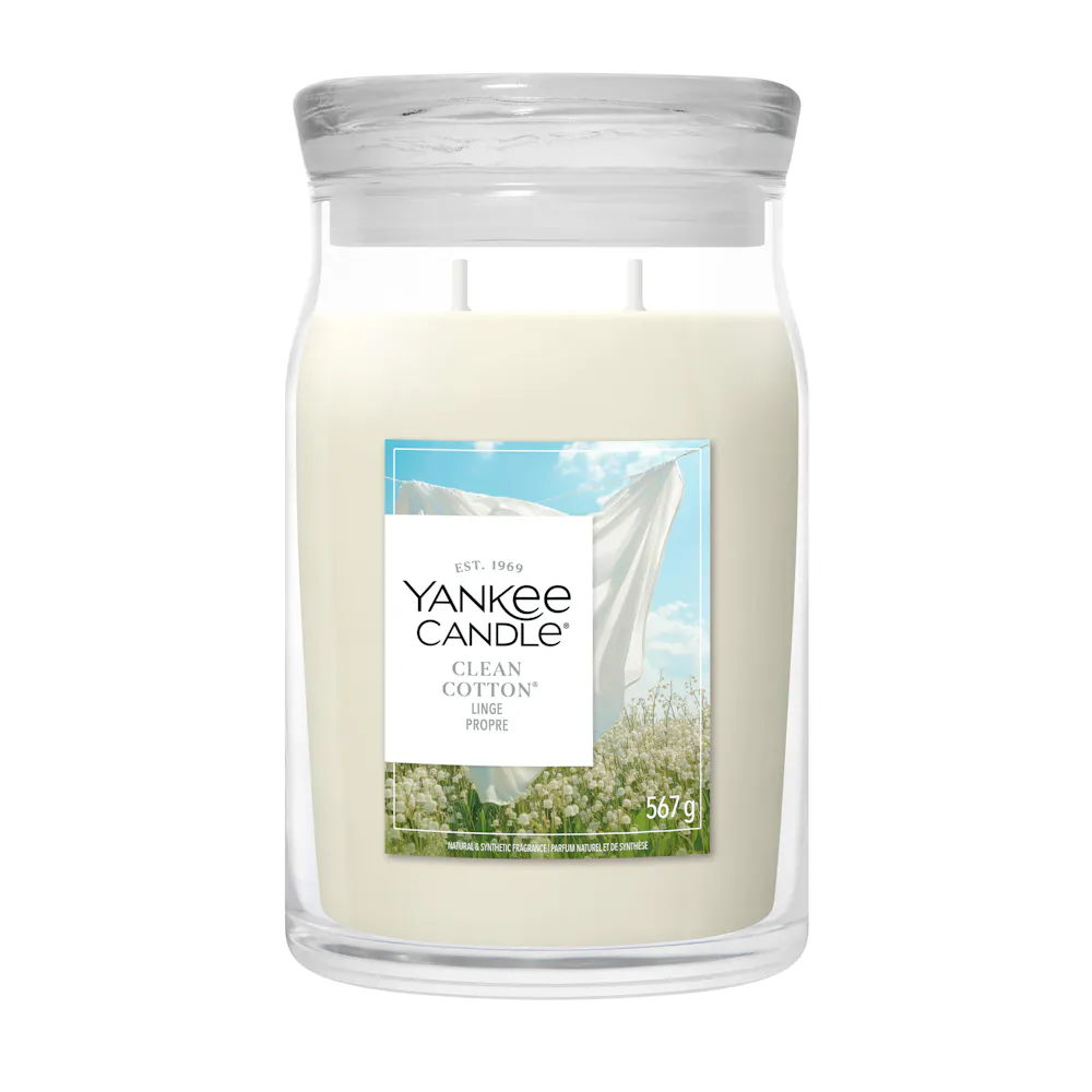 Clean Cotton Signature Large Jar Candle | Yankee Candle