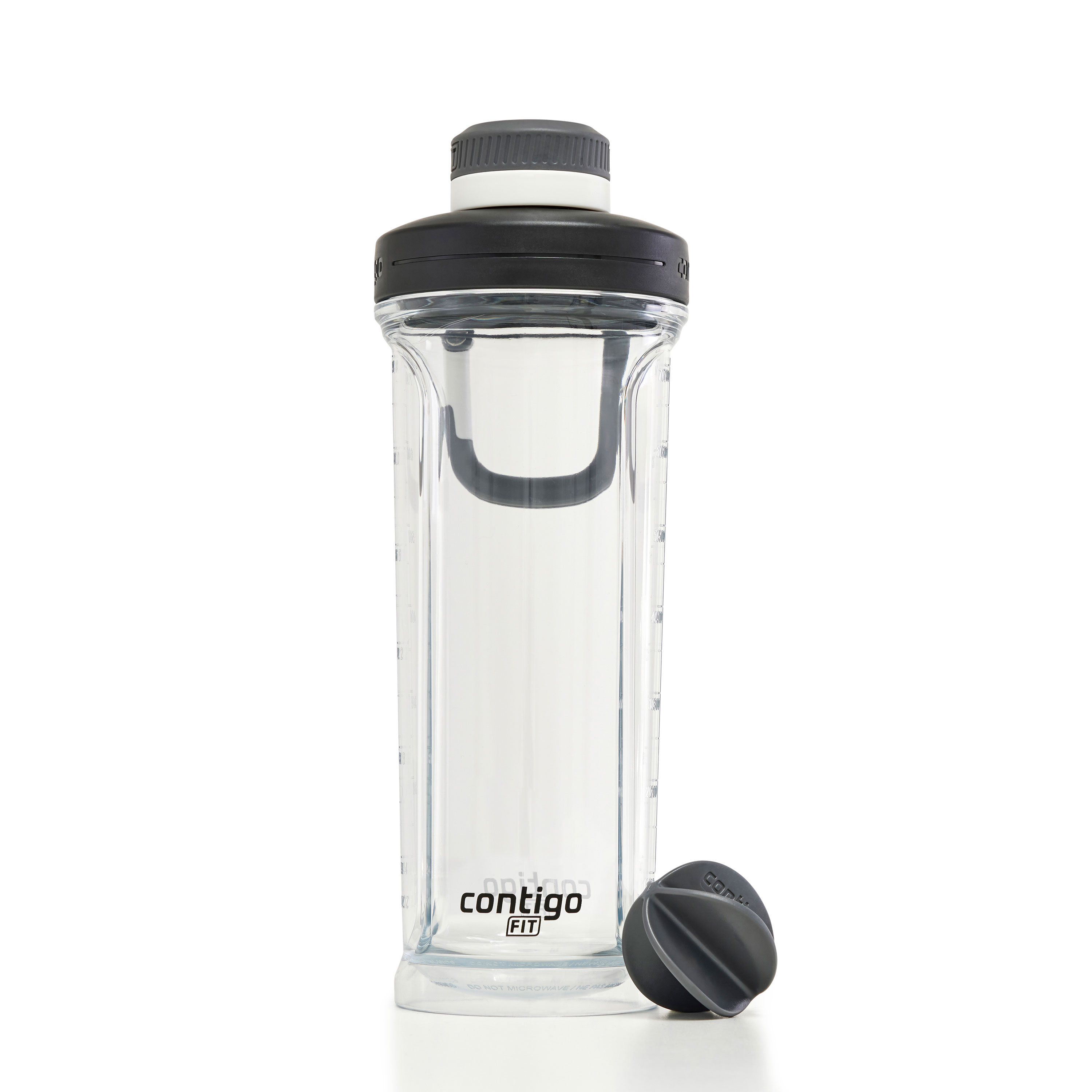 Contigo Fit Shake ＆ Go 2.0 シェイカーボトル プロテイン with Leak-Proof Lid, 20oz Gym ウォーターボトル プロテイン with Whisk and Carabiner Handle, Dis Shake \u0026 Go 2.0 Shaker, 820 ml | Contigo