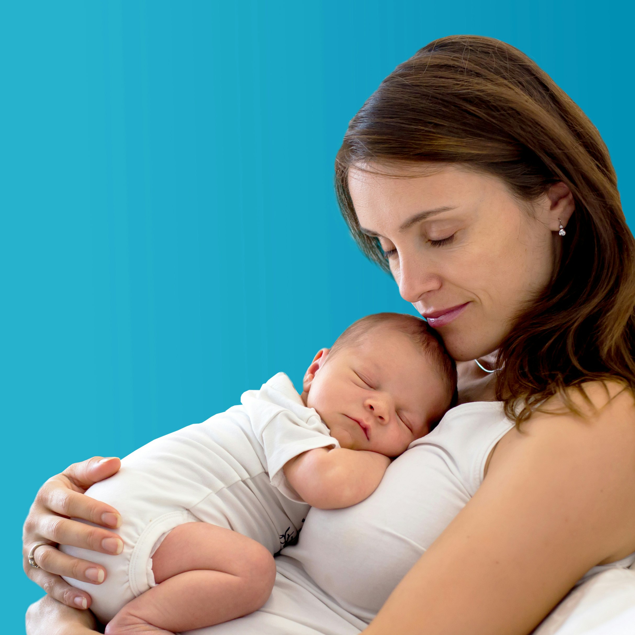 parent holding baby info tile