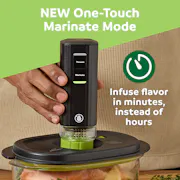 FoodSaver Mini Handheld Vacuum Sealer, Marinate Setting, Cordless Vacuum Sealer with Charging Dock, Black