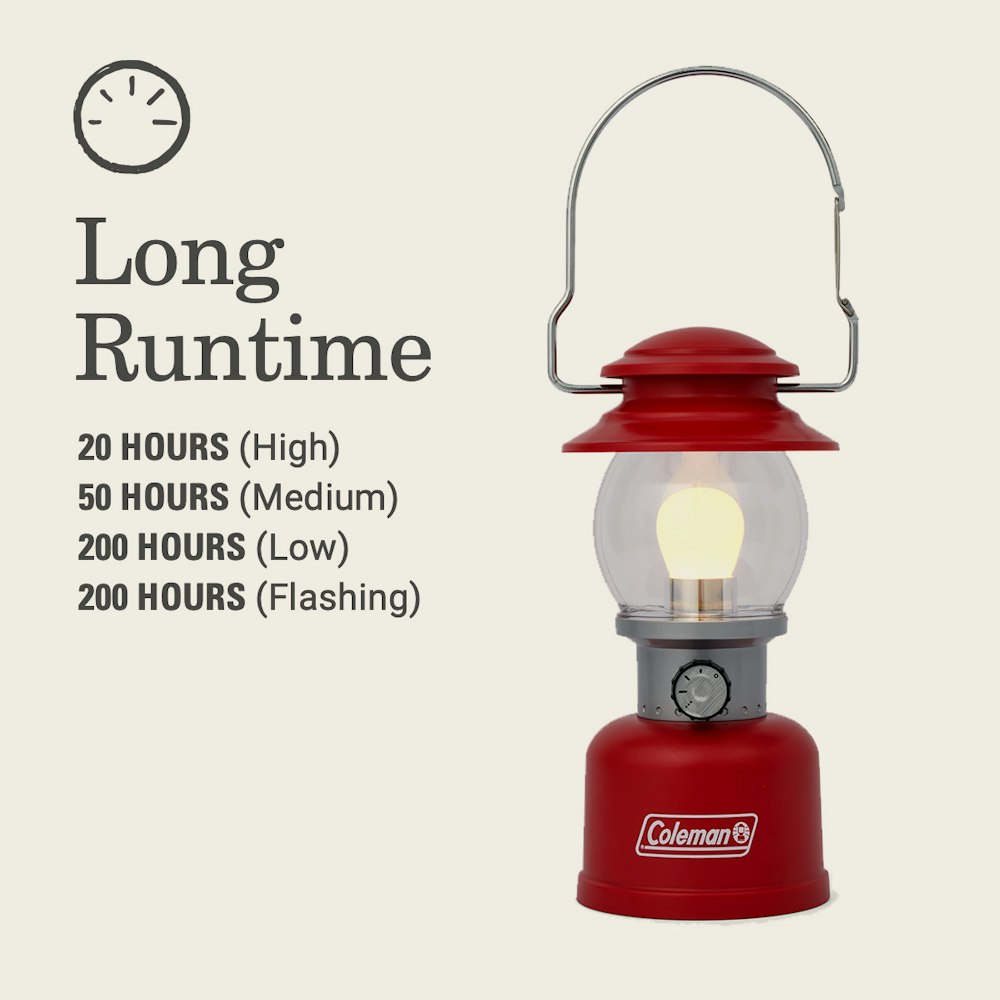Coleman レッドランタン エコクリーン付き Coleman Classic 500 Lumens LED Lantern, Red | Coleman