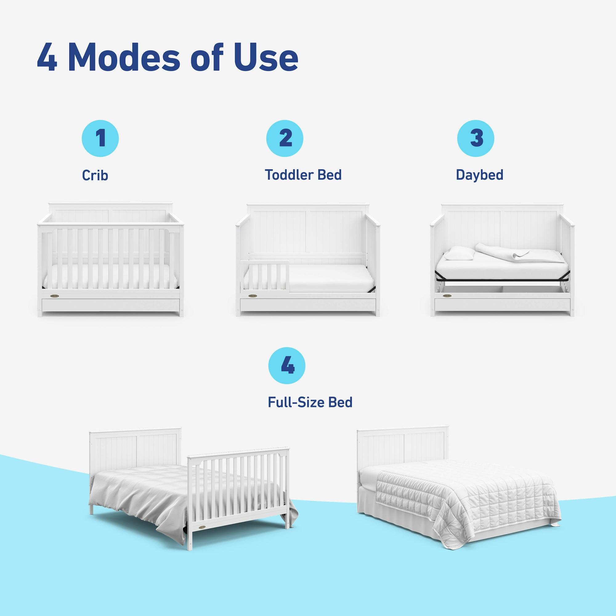 Baby Crib Instructions Graco Crib Convert To Full Bed Hadley 4-in