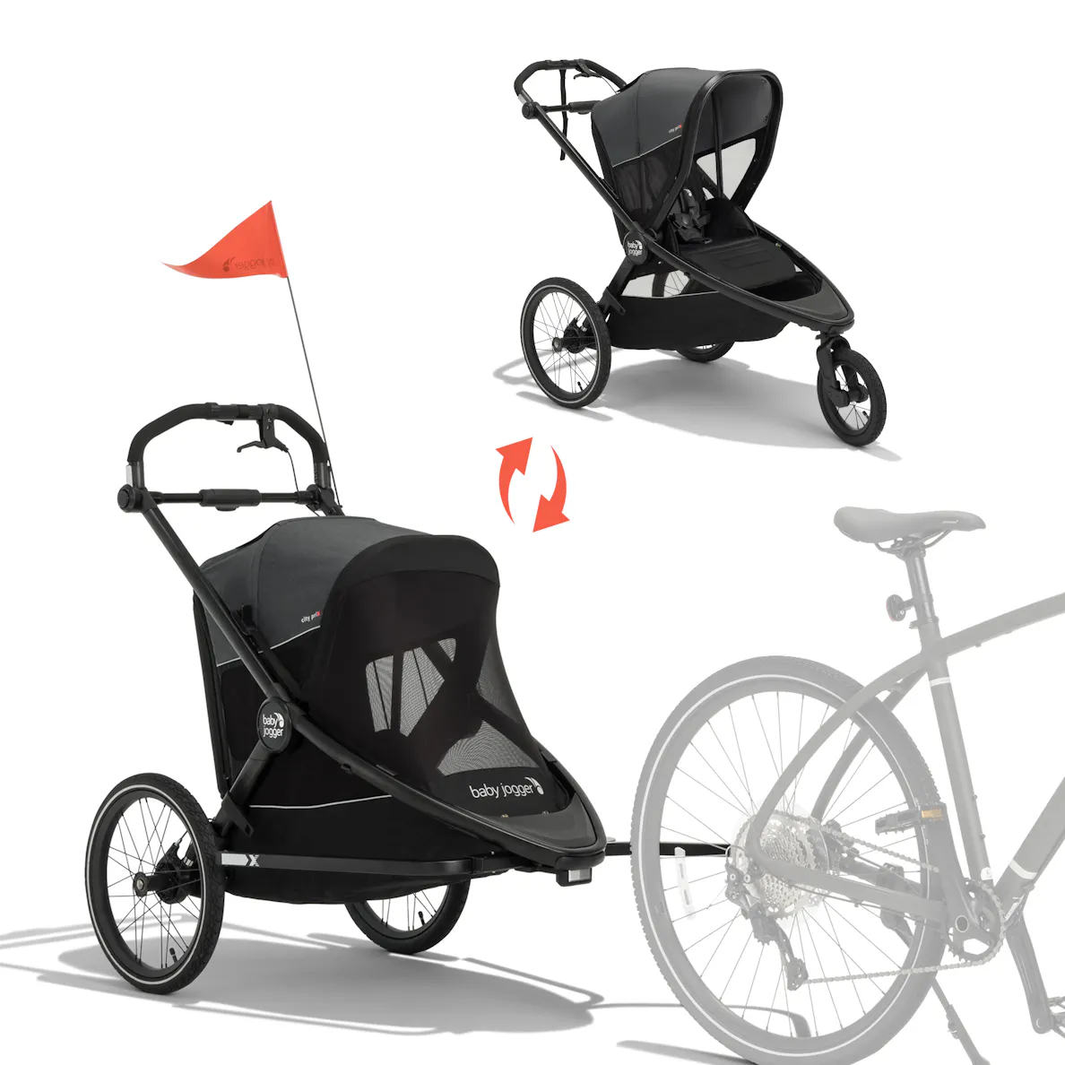 city prix™ jogger x bike trailer x shield bundle