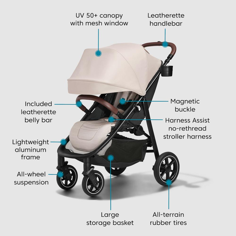 Baby Jogger City Mini Air Lightweight Stroller, Frosted Ivory