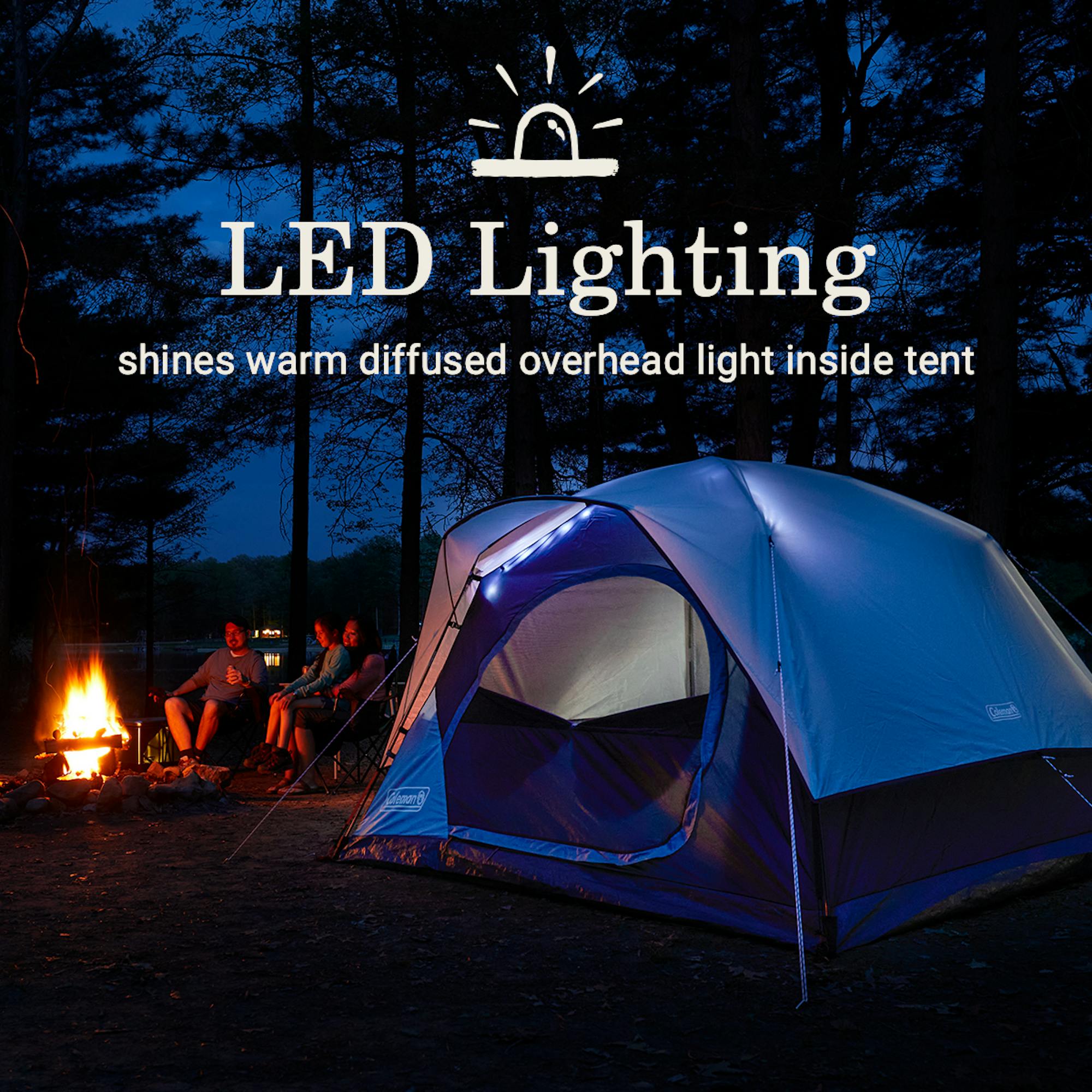 Skydome 4 Person Camping Tent with LED Lighting Coleman