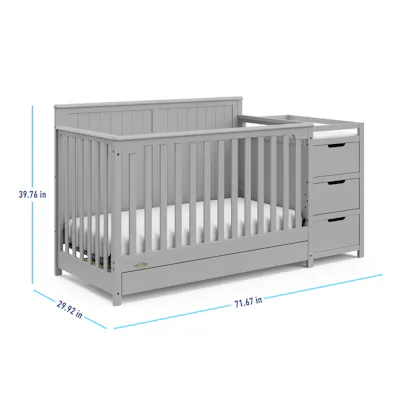 Hadley 5-in-1 Convertible Crib and Changer with Drawer