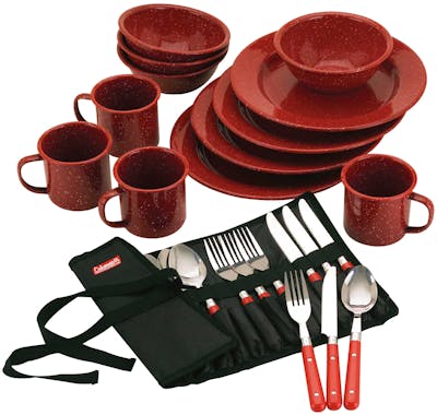 24-Piece Enamel Dinnerware Set