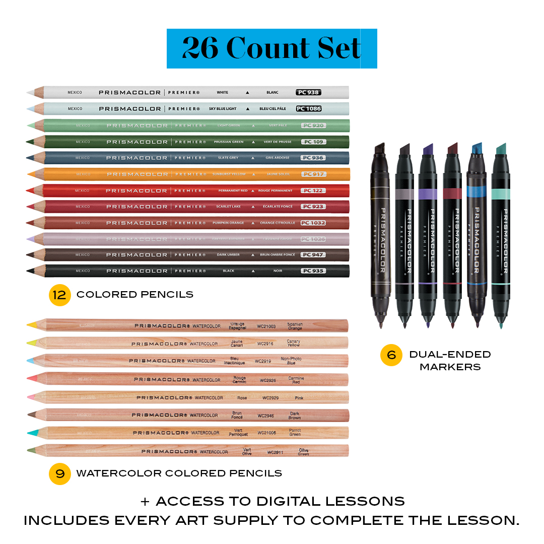 Premier® Mixed Media Set, Art Set, Includes Digital Step-by
