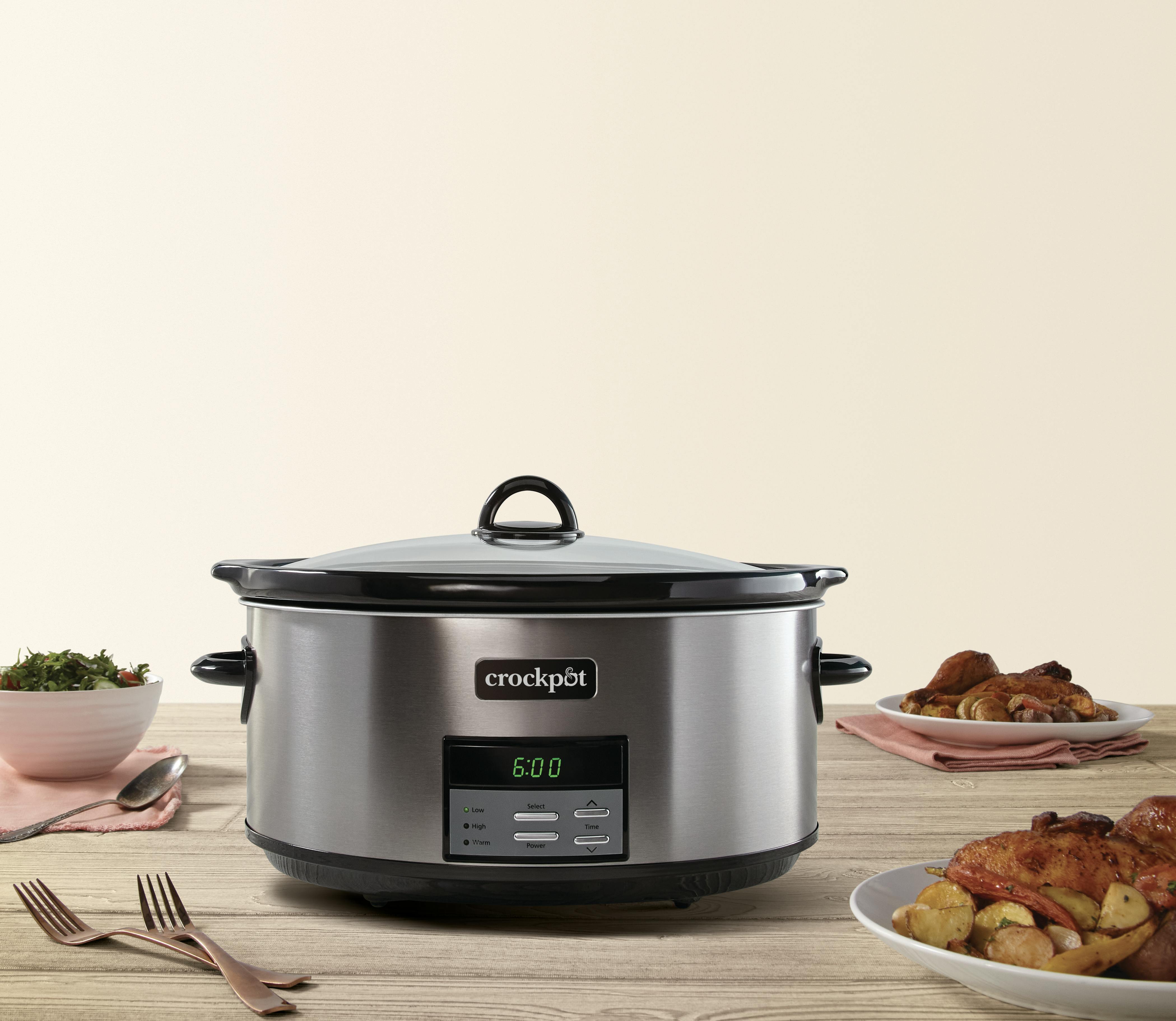 Crock-Pot® Programmable 8-Quart Slow Cooker, Black Stainless