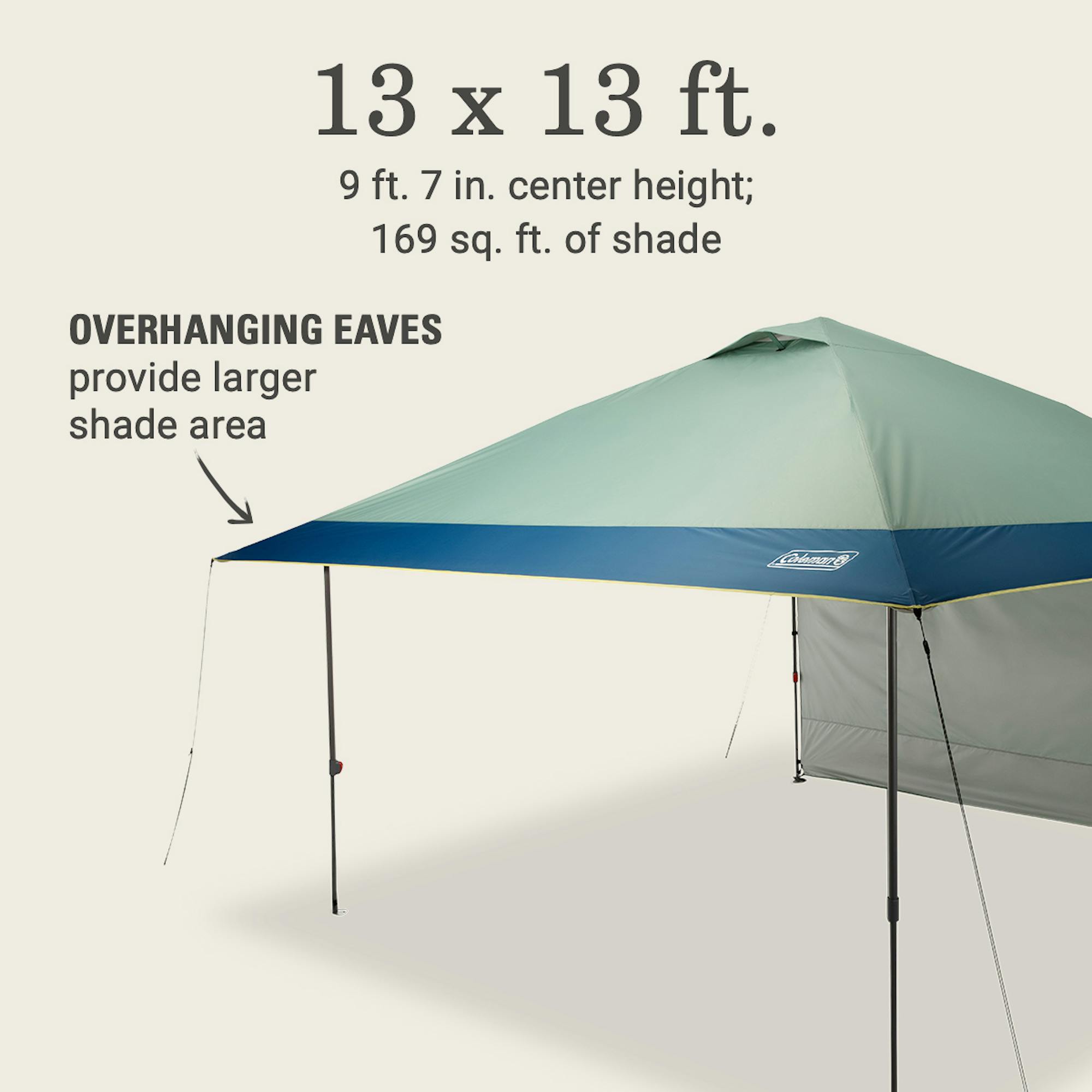 コールマン 396cm × 396cmCOLEMAN 13X13 SHELTER Coleman Instant Light 13x13 Camp Sunshade, Pop-Up, Tailgate