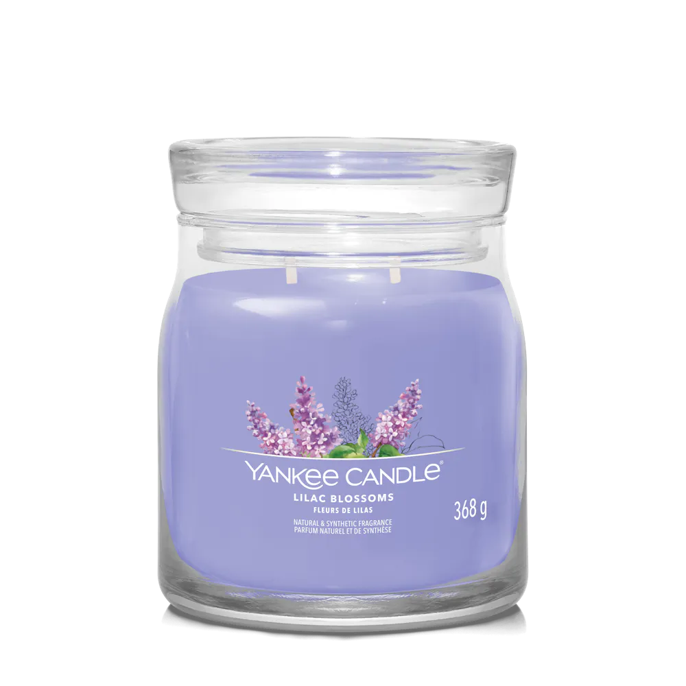Yankee Candle Bougie parfumée aux fleurs de lilas, grande bougie en pot de 567 g à 2 mèches, plus de 60 heures de combustion Yankee Candle Bougie parfumée aux fleurs de lilas, grande bougie en pot de 567 g à 2 mèches, plus de 60 heures de combustion