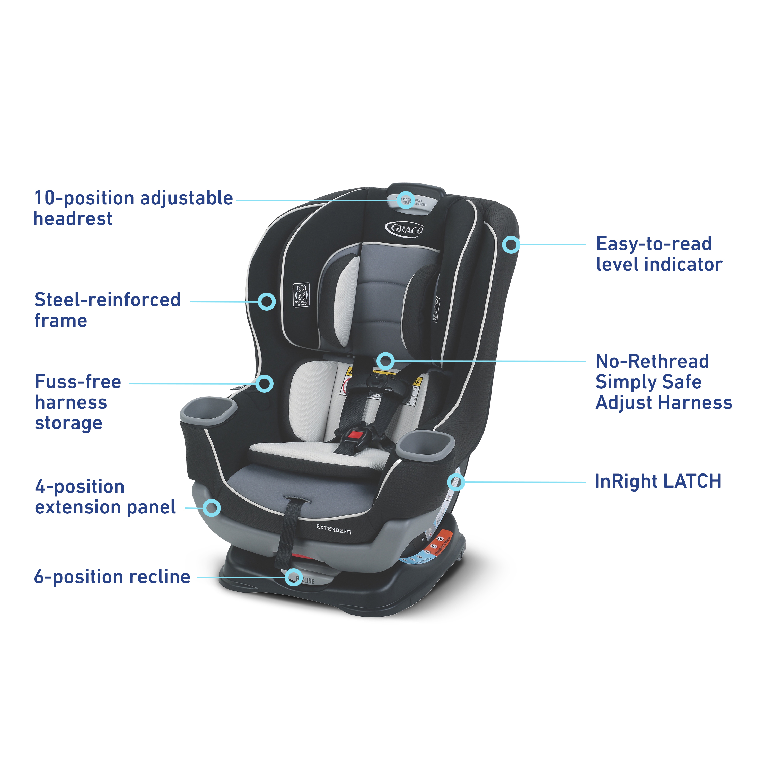 Graco extend2fit convertible car seat installation best sale