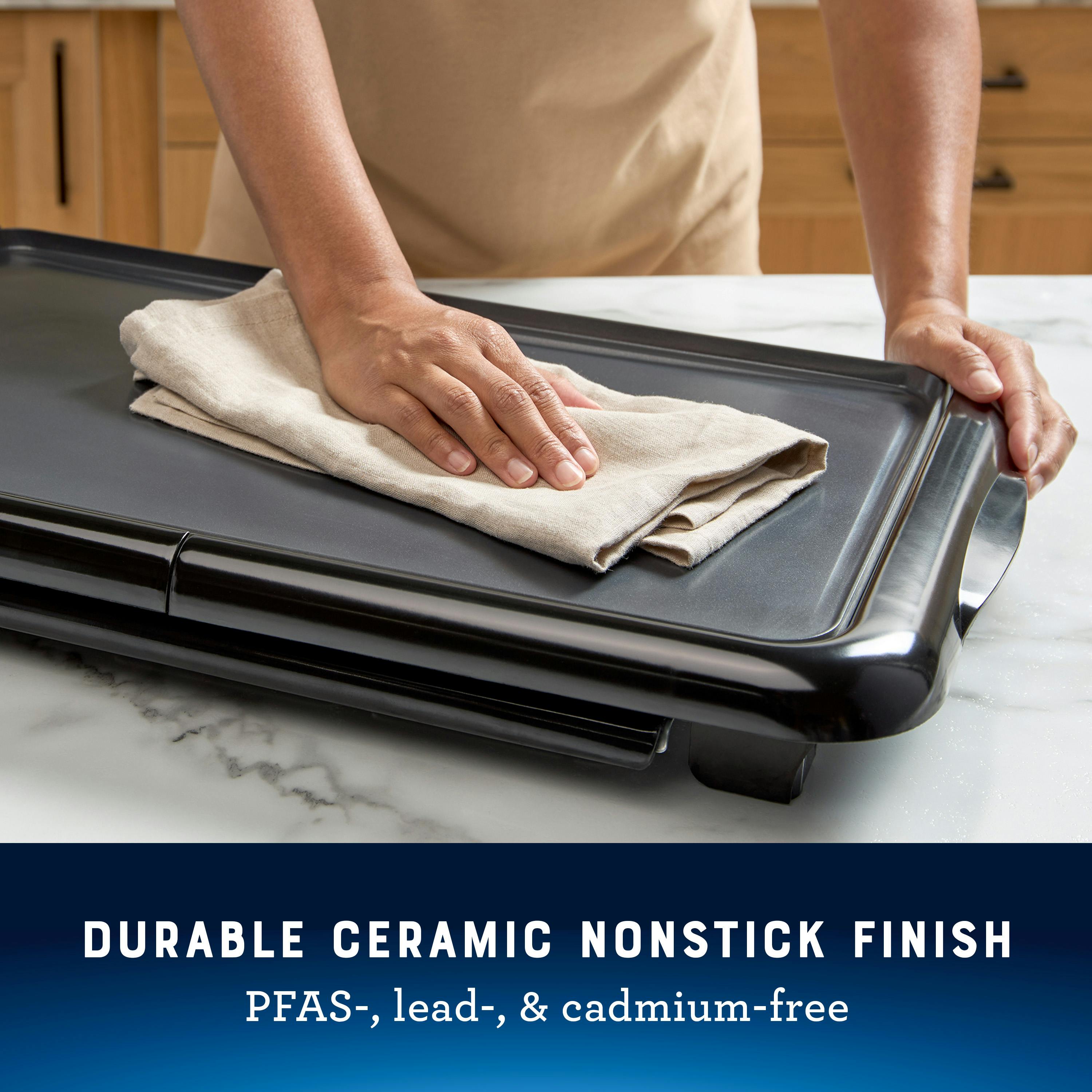 Non Stick Oster Duraceramic Electric Griddle With Warming Tray