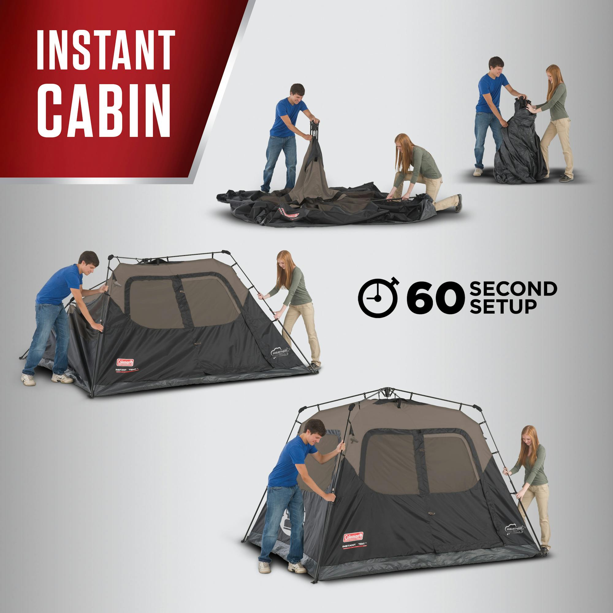 Coleman Camping Tent with Instant Setup, 4 Person