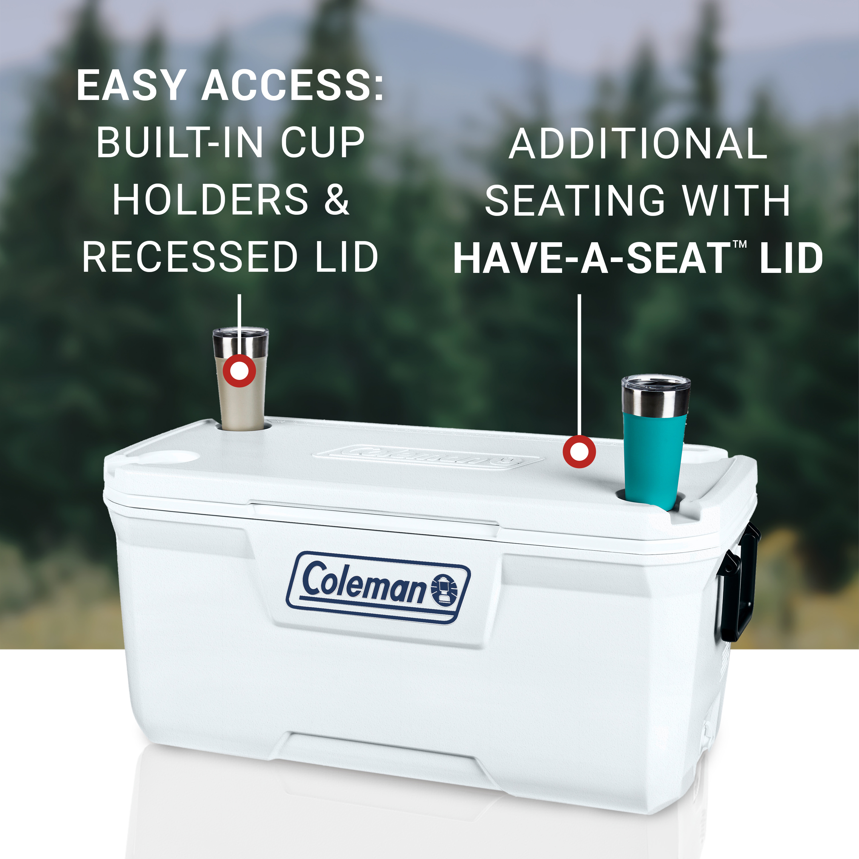 Coleman 120-Quart Marine Hard Ice Chest Cooler, White