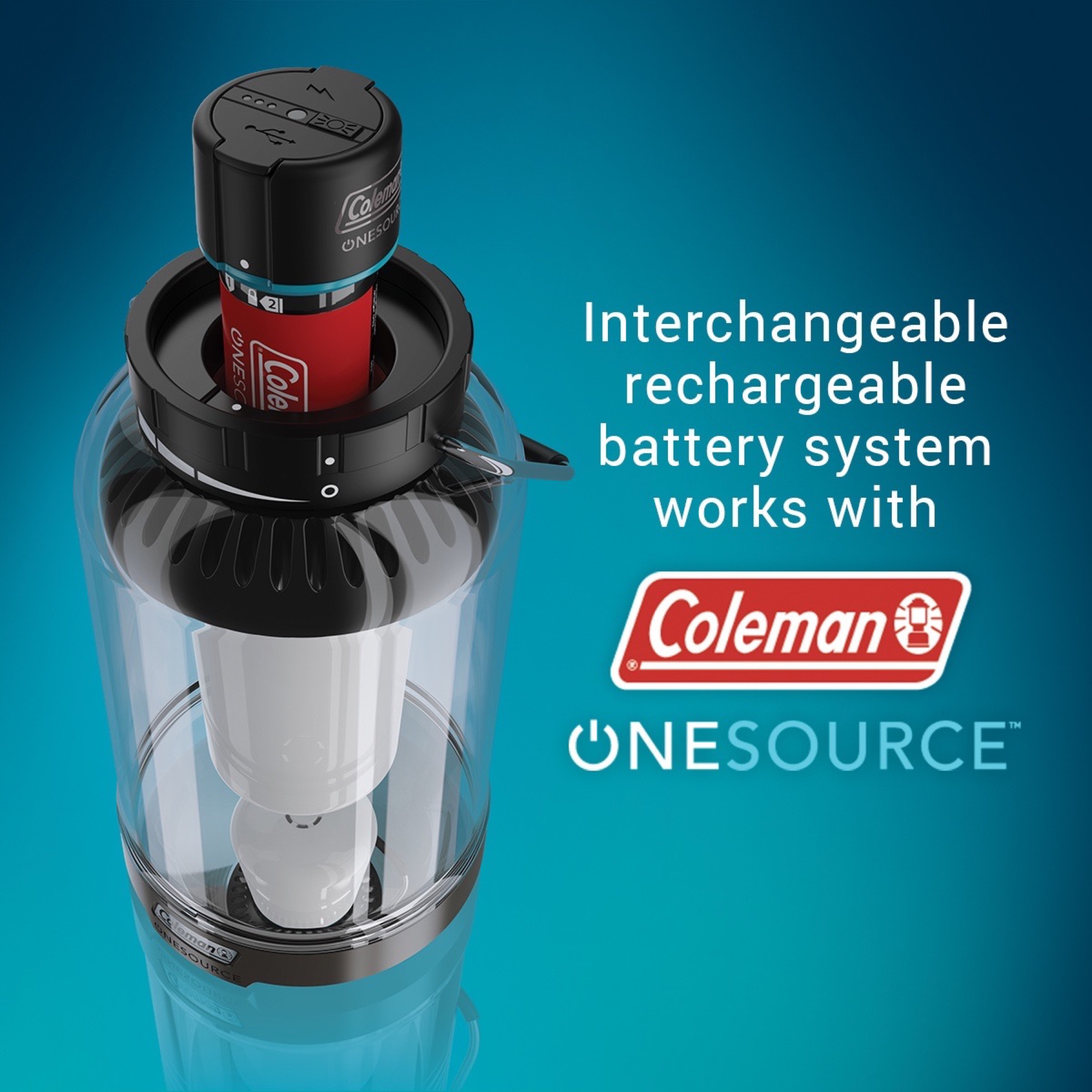 OneSource™ 1000 Lumens LED Lantern & Rechargeable Lithium-Ion Battery |  Coleman