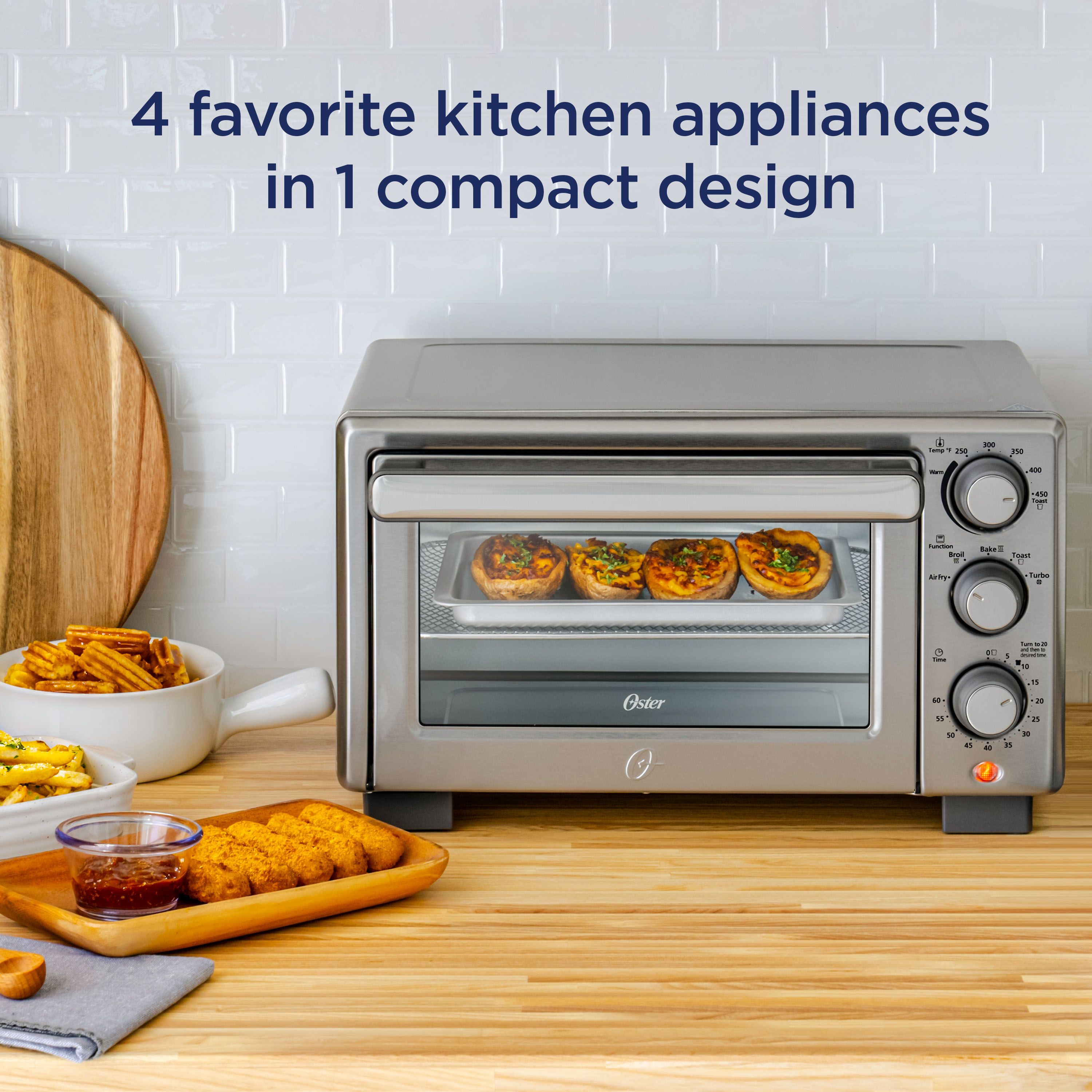 Oster® Compact Countertop Oven With Air Fryer, Stainless Steel | Oster