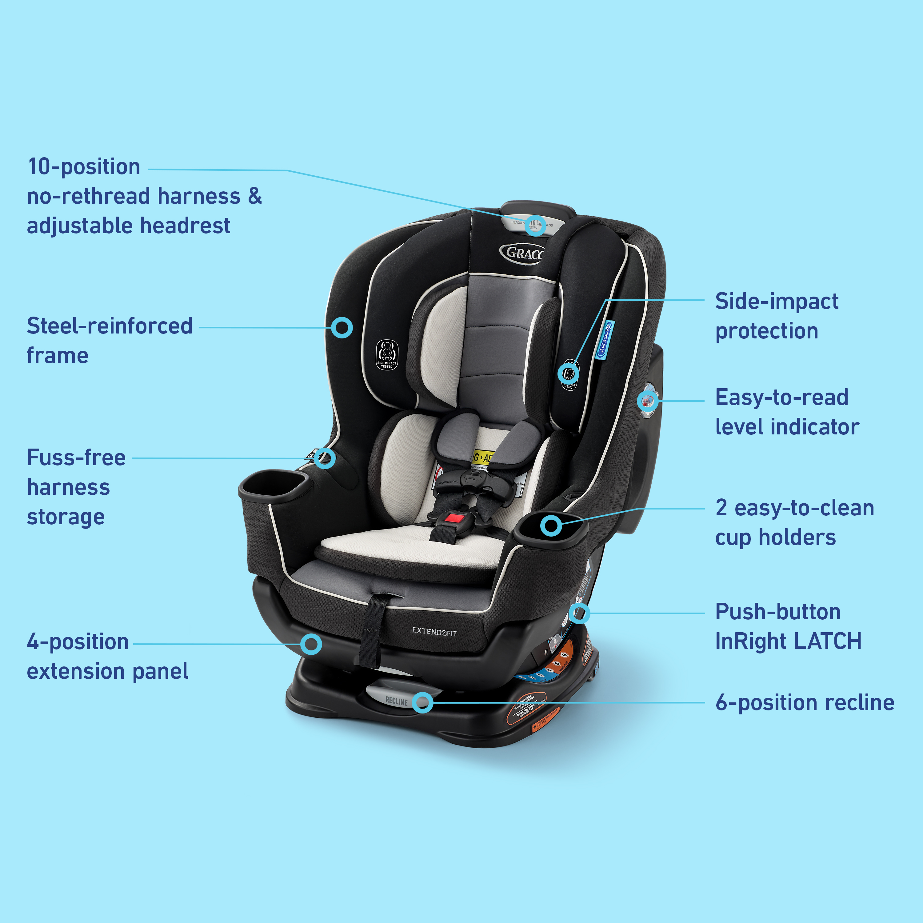 GRACO グレコ チャイルドシート EXTEND 2 FIT ISOFIX Extend2Fit® Convertible Car Seat | Graco Baby